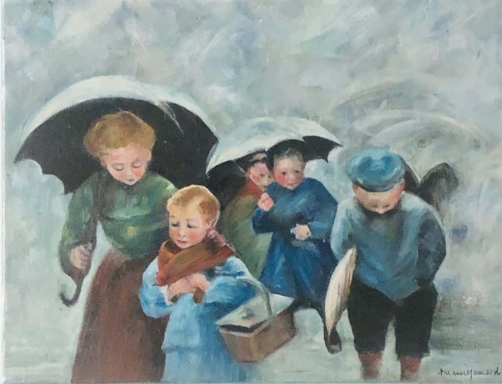 Sous la pluie, une oeuvre de Bee Pellerin.