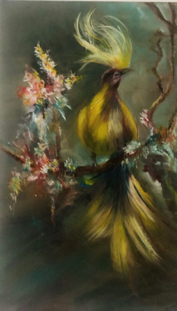 Tori et son arbre en fleur, une oeuvre de Bee Pellerin.